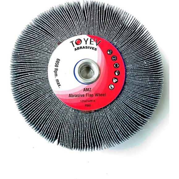 Круг лепестковый ламельный для УШМ TOYEV AMZ Zc 125x20xM14 P60 1шт Цирконий 005857 Круг лепестковый ламельный для УШМ TOYEV AMZ Zc 125x20xM14 P60 1шт Цирконий 005857