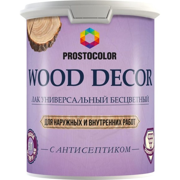Лак PROSTOCOLOR ПРОСТОКОЛОР WOOD DÉCOR с воском, глянцевый, 0,9 л 201410