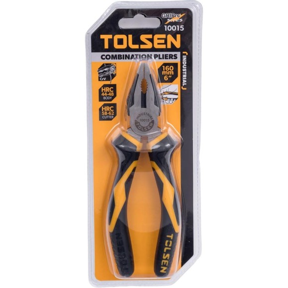 Плоскогубцы TOLSEN ПРОФИ комбинированная рукоятка Cr-V  160 мм 10015