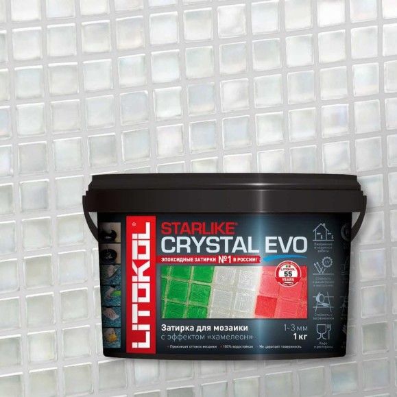 Эпоксидный состав для укладки и затирки мозаики LITOKOL STARLIKE EVO S.700 CRYSTAL 485460002