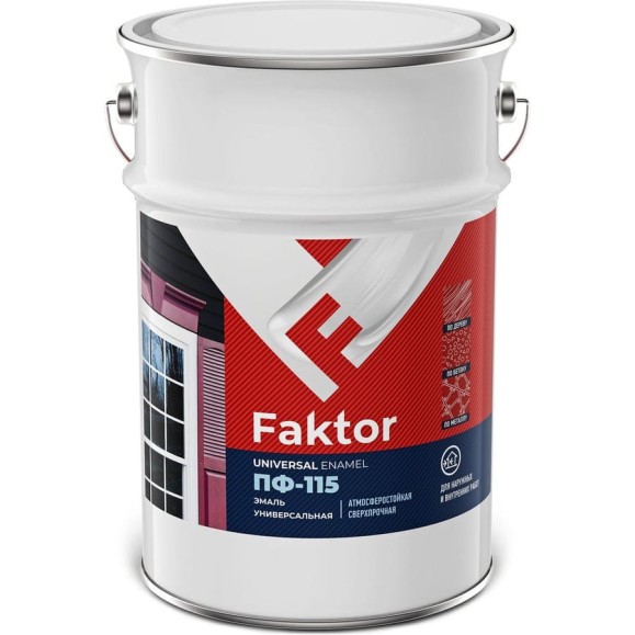 Эмаль ЯРОСЛАВСКИЕ КРАСКИ FAKTOR ПФ-115 серая, банка 6кг 221100 Эмаль ЯРОСЛАВСКИЕ КРАСКИ FAKTOR ПФ-115 серая, банка 6кг 221100