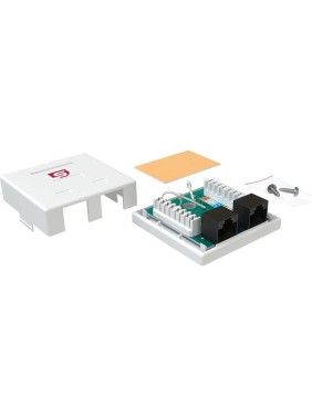 Розетка компьютерная RJ-45 SYSMATRIX категория 5e неэкранированная двойная внешняя Dual IDC цвет белый ( 3шт, в упаковке ) SB 25EU,WH,VI3 SB 25EU.WH.VI3