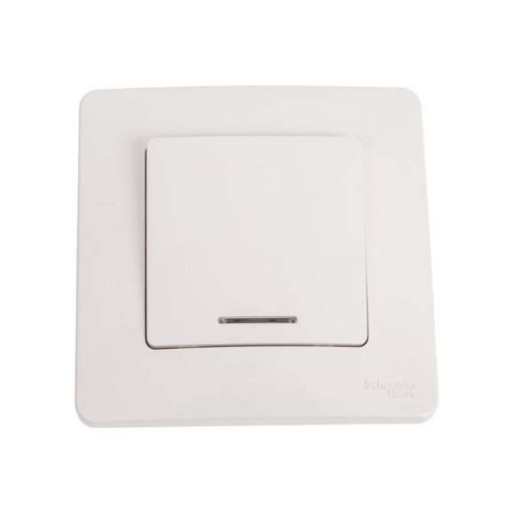 1-клавишный переключатель Systeme Electric BLANCA, С/У, cх.6, с подсветкой, 10А, 250B, белый BLNVS010611