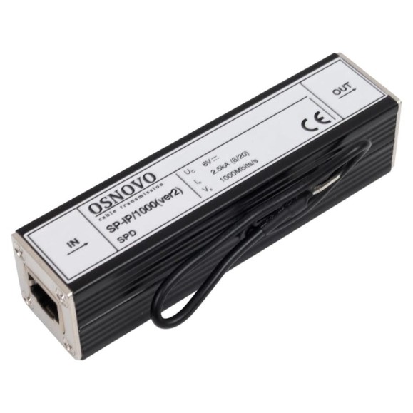 Устройство грозозащиты для локальной вычислительной сети OSNOVO SP-IP/1000(ver2) (скорость до 1000 Мб/с), 1 вход (RJ45-мама), 1 выход (RJ45-мама) sct1079 Устройство грозозащиты для локальной вычислительной сети OSNOVO SP-IP/1000(ver2) (скорость до 1000 Мб/с), 1 вход (RJ45-мама), 1 выход (RJ45-мама) sct1079
