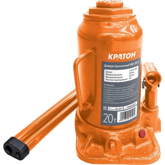 Бутылочный домкрат Кратон HBJ-20.0 2 30 01 010 Бутылочный домкрат Кратон HBJ-20.0 2 30 01 010