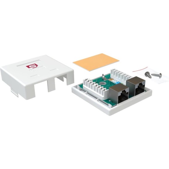 Компьютерная розетка SYSMATRIX RJ-45 двойная экранированная SB 25ES.WH