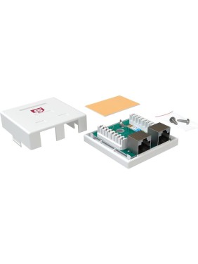Розетка компьютерная SYSMATRIX RJ-45, категория 5e, экранированная, двойная, внешняя, Dual IDC, цвет белый, 3 шт. в упаковке SB 25ES.WH.VI3