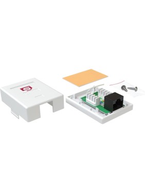 Розетка компьютерная SYSMATRIX RJ-45, категория 5e, неэкранированная, одинарная, внешняя, Dual IDC, цвет белый, 3шт. в упаковке SB 15EU.WH.VI3