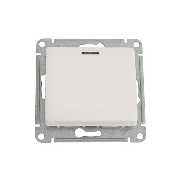 Переключатель Systeme Electric Glossa Молочный 1-клавишный с подсветкой, сх.6а,10AX SE GSL000963