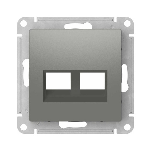 Накладка двойная для информационных функций типа Keystone Systeme Electric ATLASDESIGN сталь ATN000990