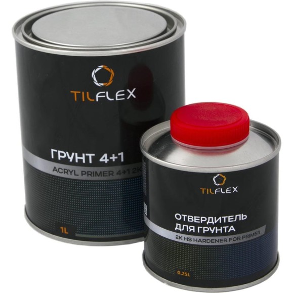 Грунт TILFLEX 4+1 2K-HS (Серый), в комплекте с отвердителем (1л+0,25л) TLS07