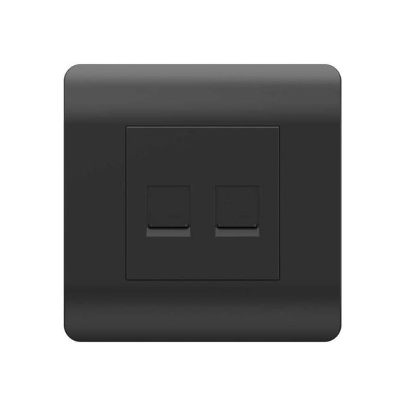 Розетка компьютерная CHINT (NEW3-E) 2хRJ45, черный 431503 Розетка компьютерная CHINT (NEW3-E) 2хRJ45, черный 431503