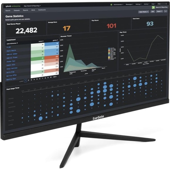 Монитор безрамочный ExeGate 27" ProSmart EZ2707CA IPS LED Grade A+, FHD, 1920x1080 75Гц, 16:9, 250cd/m2, 1000:1, 178/178, 5ms, Speakers, D-Sub, HDMI, с аудио 297650