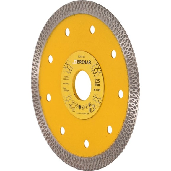 Диск алмазный BRENAR Тонкорез X-Type 125x1.2 мм B203-01