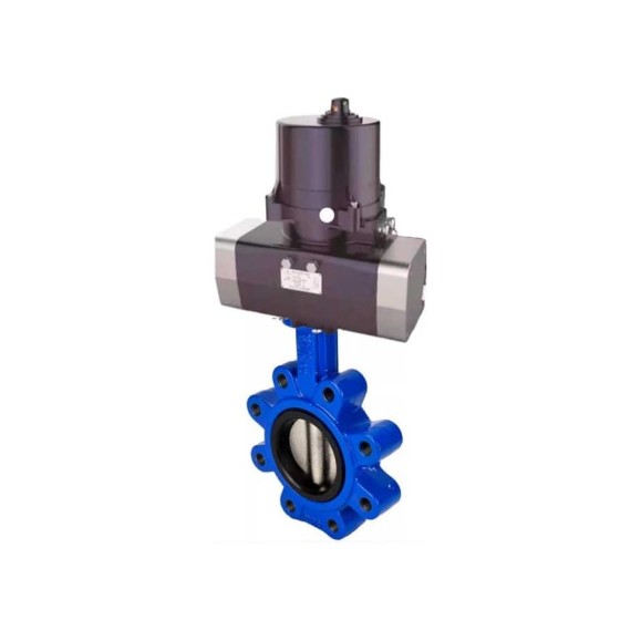 Затвор DN.ru QT450-QT450-NBR-2W-Fb-H Ду150 Ру16 LUG эл.привод ЭПВП-020 220В D050-81257