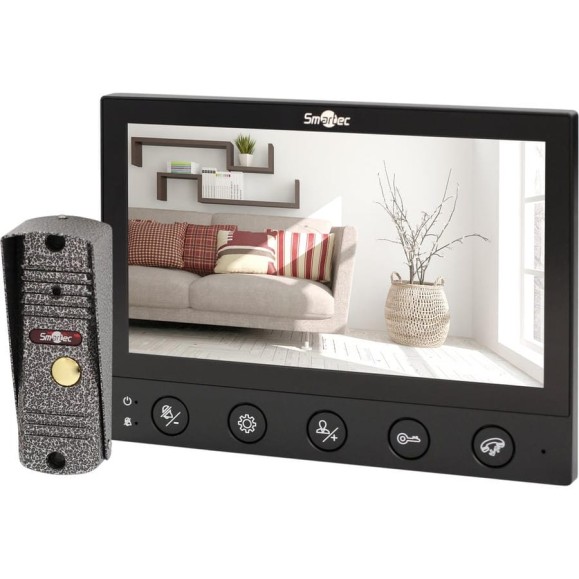 Комплект Smartec ST-MS607HS-BK черный монитор видеодомофона 7 AHD и панель вызова 1080P smkd0696