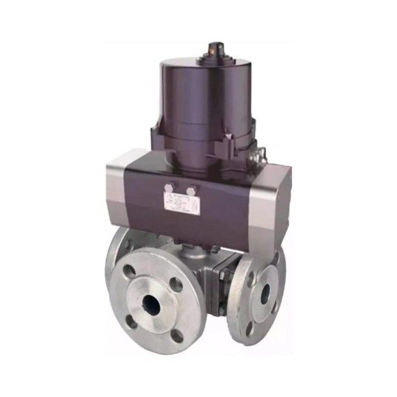 Кран шаровой DN.ru 316-316-PTFE L-тип Ду15 Ру16 электропривод ЭПВП-003 220В D160-63039