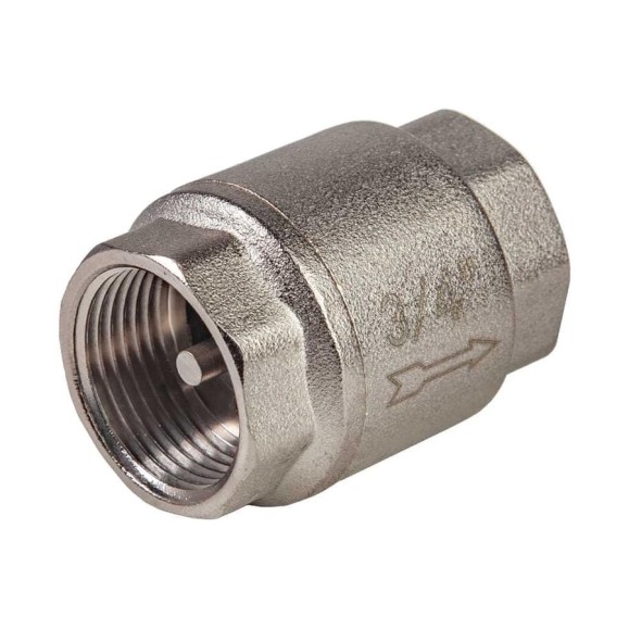 Клапан обратный с латунным золотником KROMWELL 3/4, никелированный KW.502.05