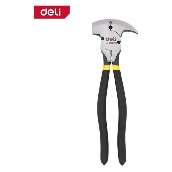 Плоскогубцы для проволочных заграждений Deli 5-в-1 DL100310 250мм (молоток, кусачки, гвоздодер, зажим, обжим) обливная рукоять 179572 Плоскогубцы для проволочных заграждений Deli 5-в-1 DL100310 250мм (молоток, кусачки, гвоздодер, зажим, обжим) обливная рукоять 179572