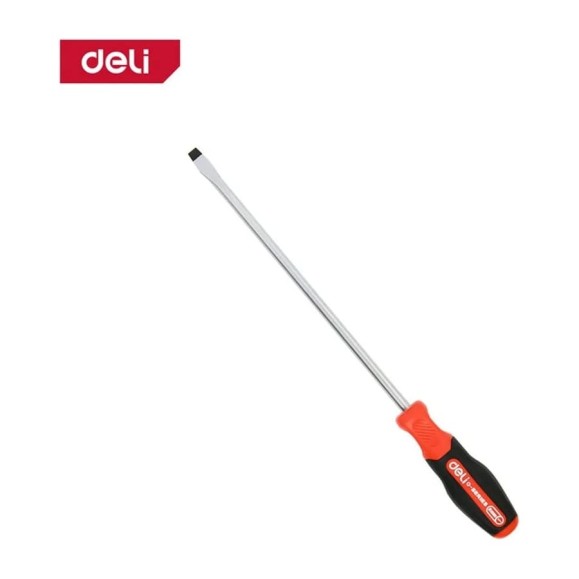 Шлицевая отвертка Deli SL8x200мм DL3451 сталь S2, магнит, прорезиненная рукоятка 180175