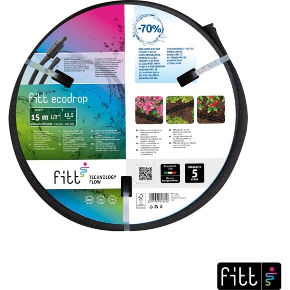 Шланг FITT ECODROP 1/2'' 15M с комплектом для полива 95400.30515.07116