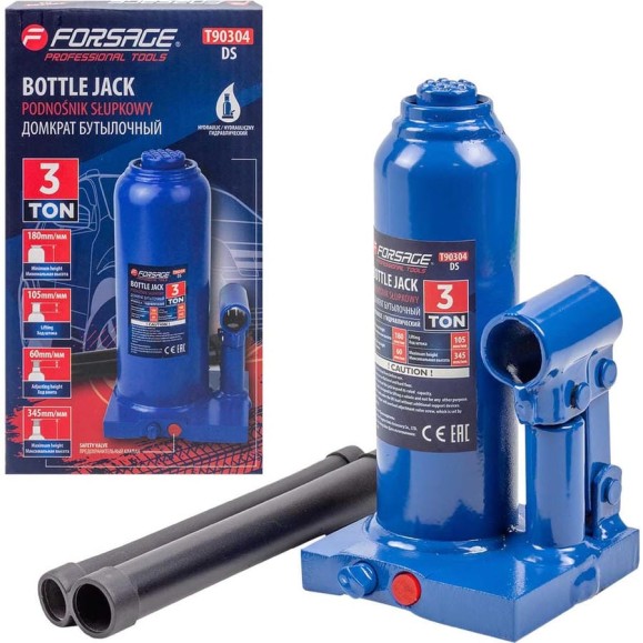 Домкрат бутылочный Forsage 3 т с клапаном (h min-170 мм, h max-330 мм) F-T90304 DS(51443)