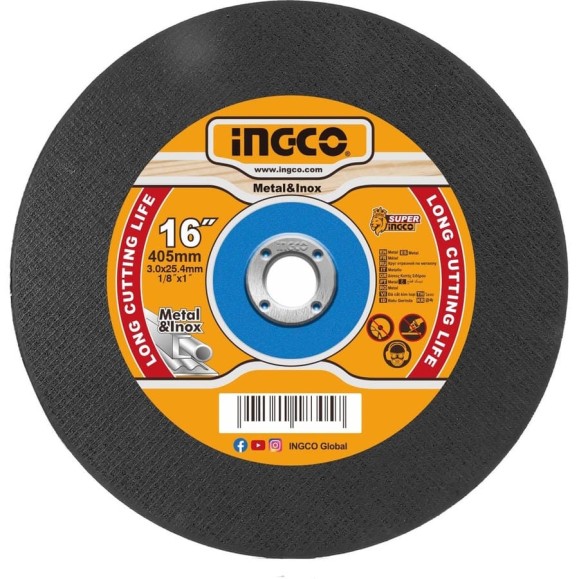 Круг отрезной INGCO 41 405x3.0x25.4 A 30 RBF Metal MCD304051 Круг отрезной INGCO 41 405x3.0x25.4 A 30 RBF Metal MCD304051