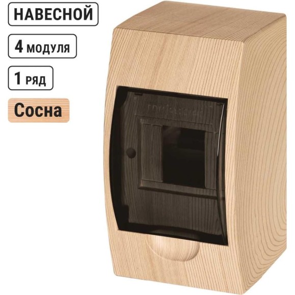 Щиток электрический бокс TDM ELECTRIC ЩРН-П-4 модуля навесной пластик IP41 "Эко" сосна SQ0901-0012