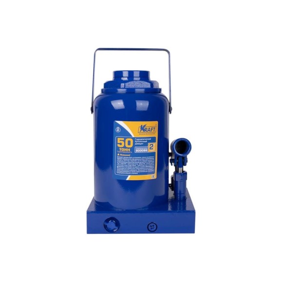 Домкрат бутылочный KRAFT 50 т, 2 клапана, PRO KT 800086