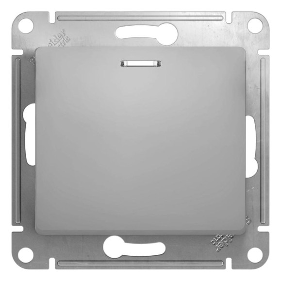 1-клавишный выключатель Systeme Electric GLOSSA 10AX с подсветкой алюминий GSL000313 1-клавишный выключатель Systeme Electric GLOSSA 10AX с подсветкой алюминий GSL000313