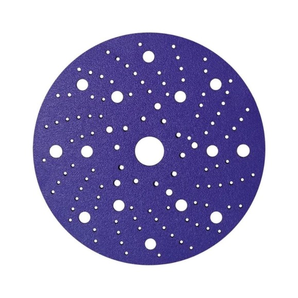 Диск шлифовальный на пленочной основе Sandwox 328 PLUS Purple Ceramic Multi holes 150мм, Р320, 50шт 328P.150.320.LC