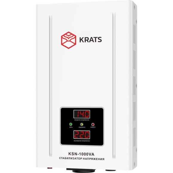 Стабилизатор напряжения KRATS 1000VA индикация 220В, Uвх. 140-260, 1000ВА KSN-1000VA