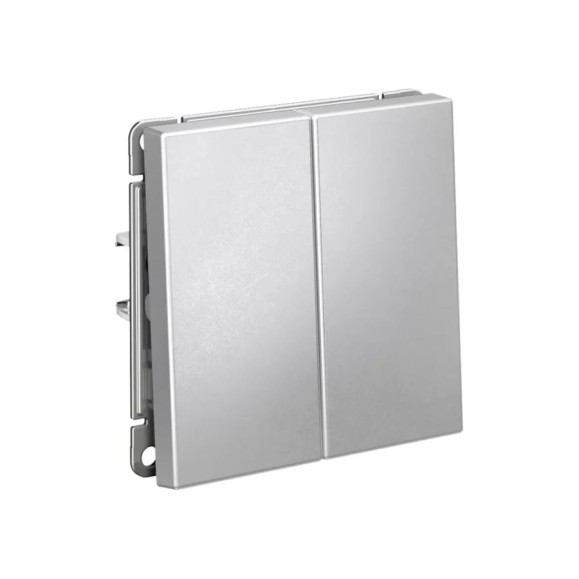 Выключатель кнопочный 2-клавишный ArtGallery Systeme Electric 10 АХ быстрозажимная клемма механизм Алюминий GAL000317S