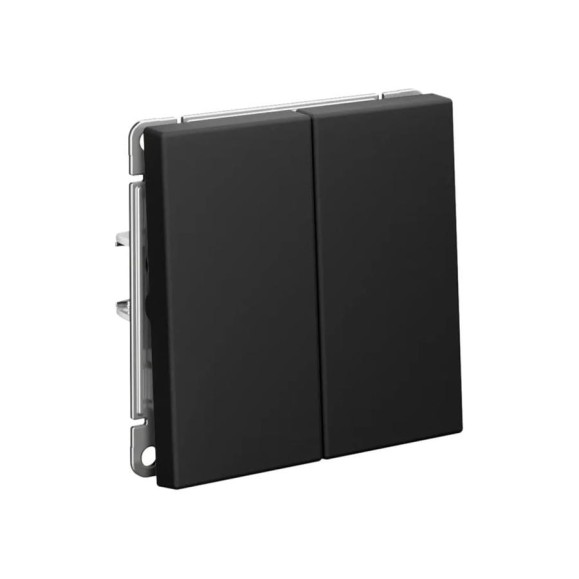 Выключатель кнопочный 2-клавишный ArtGallery Systeme Electric 10 АХ быстрозажимная клемма механизм Карбон GAL001017S