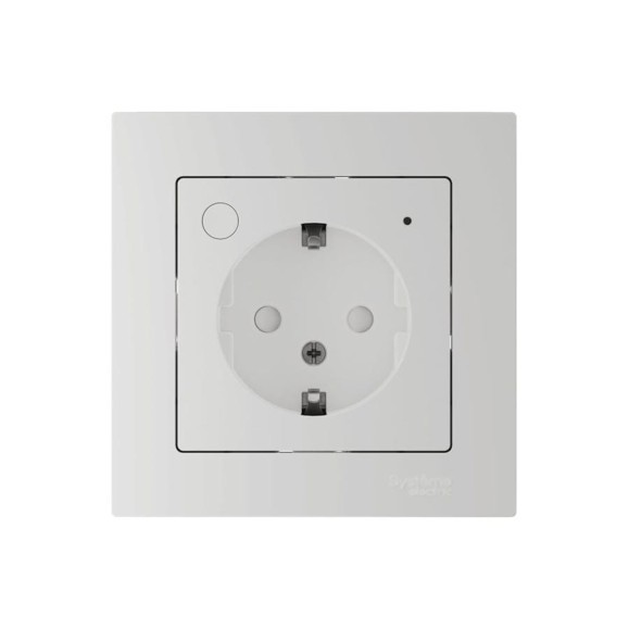 Розетка с заземлением, со шторкой Systeme Electric ATLASDESIGN SMART, Zigbee, L+N, 16 А, мех., БЕЛЫЙ ATN000145Z