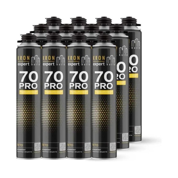 Пена монтажная летняя профессиональная Kronbuild PRO 70, комплект 12 шт. FSP7012
