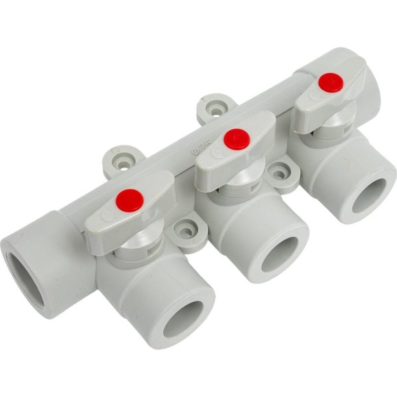 Коллектор с шаровыми кранами LAMMIN ppr 25x3 30/1 серый Lm31081003025G Коллектор с шаровыми кранами LAMMIN ppr 25x3 30/1 серый Lm31081003025G
