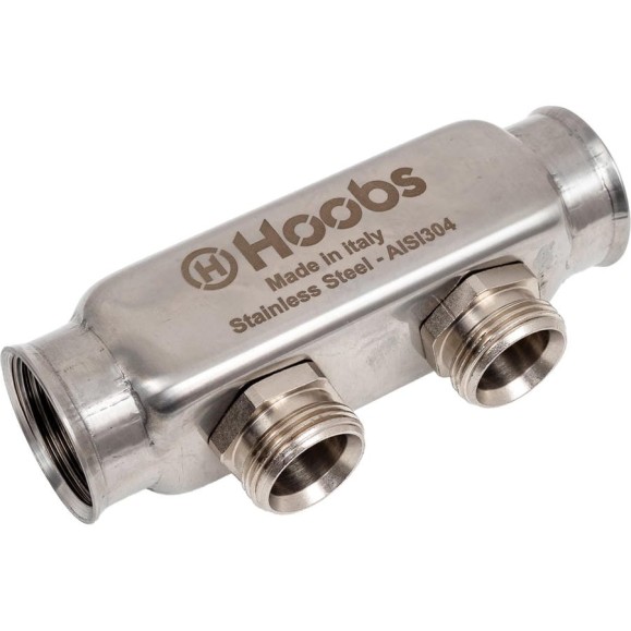 Коллектор Hoobs нержавеющая сталь, без регулировки, 1"х3/4"-2 вых. HB-INCGO-111502