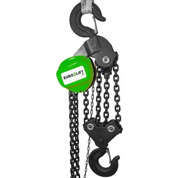 Ручная шестеренная стационарная таль EURO-LIFT ТВ - 10.0тн, 3.0м ТРШ 10/3