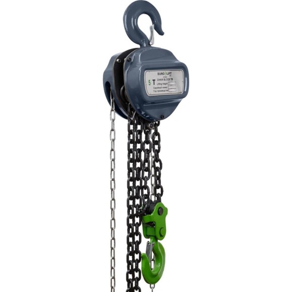 Ручная шестеренная стационарная таль EURO-LIFT ТВ - 5.0 тн, 9.0 м ТРШ 5/9