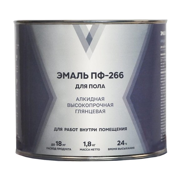 Эмаль V ПФ-266 для пола , алкидная, высокоглянцевая, 1.8 кг, золотисто-коричневая 276721