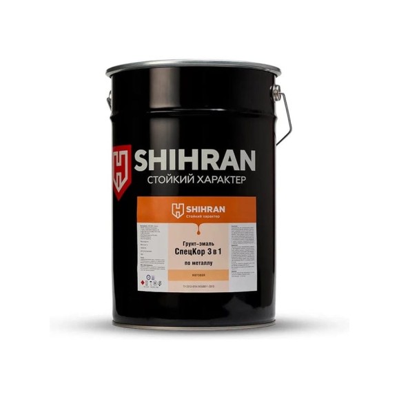 Грунт-эмаль SHIHRAN СпецКор 3в1, матовая темно-серая RAL 7024 25кг 007632
