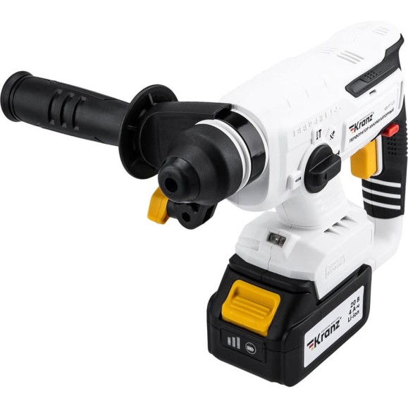 Перфоратор аккумуляторный KRANZ патрон SDS-plus 2,2Дж 1x4Ач в кейсе KR-PT-120 Перфоратор аккумуляторный KRANZ патрон SDS-plus 2,2Дж 1x4Ач в кейсе KR-PT-120