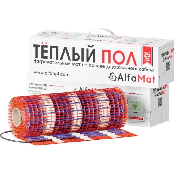 Мат нагревательный AlfaOpt AlfaMat-150 (4,0 м²) AM150-04-0