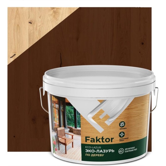 Эко-лазурь ЯРОСЛАВСКИЕ КРАСКИ FAKTOR для древесины махагон, ведро 2.7 кг О06859 Эко-лазурь ЯРОСЛАВСКИЕ КРАСКИ FAKTOR для древесины махагон, ведро 2.7 кг О06859