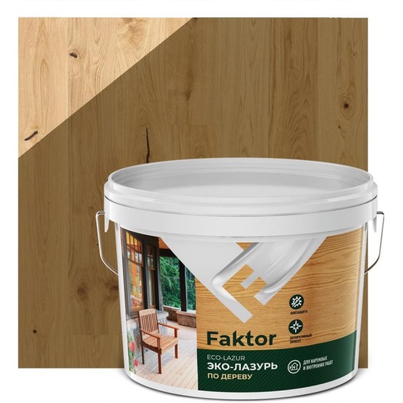Эко-лазурь ЯРОСЛАВСКИЕ КРАСКИ FAKTOR для древесины дуб, ведро 2,7 кг О06853