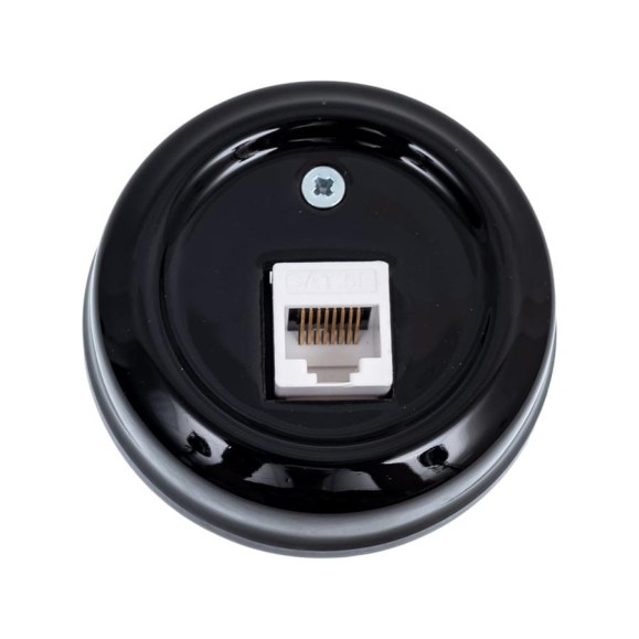 Розетка МЕЗОНИНЪ компьютерная RJ45, цвет - черный, БЕЗ КОЛЬЦА GE70341-05k
