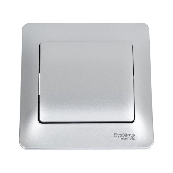 1-клавишный выключатель Systeme Electric GLOSSA 10АХ, АЛЮМИНИЙ GSL000312 1-клавишный выключатель Systeme Electric GLOSSA 10АХ, АЛЮМИНИЙ GSL000312