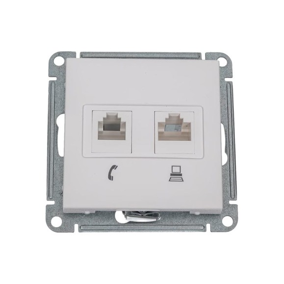 Розетка rj11+rj45 Systeme Electric Wessen 59 белый кат.5e RSI-251TK5E-1-86 Розетка rj11+rj45 Systeme Electric Wessen 59 белый кат.5e RSI-251TK5E-1-86