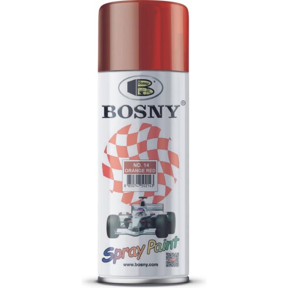 Акриловая краска Bosny аэрозоль, оранжево-красный RAL 2002 14 Акриловая краска Bosny аэрозоль, оранжево-красный RAL 2002 14
